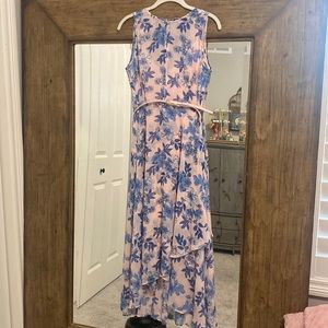 Tony Hilfiger high low mid length dress. Lined to mid drop. Belt included.